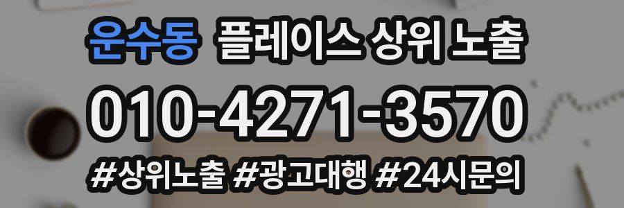 운수동 플레이스 상위 노출