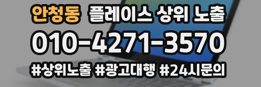 안청동 플레이스 상위 노출