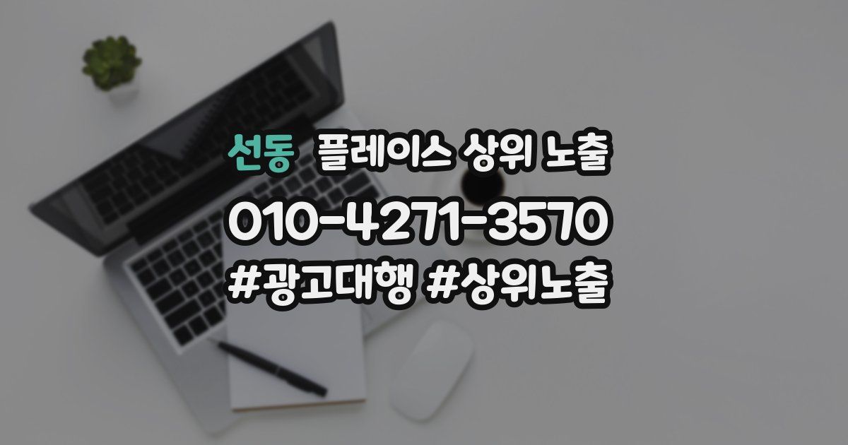 선동 플레이스 상위 노출