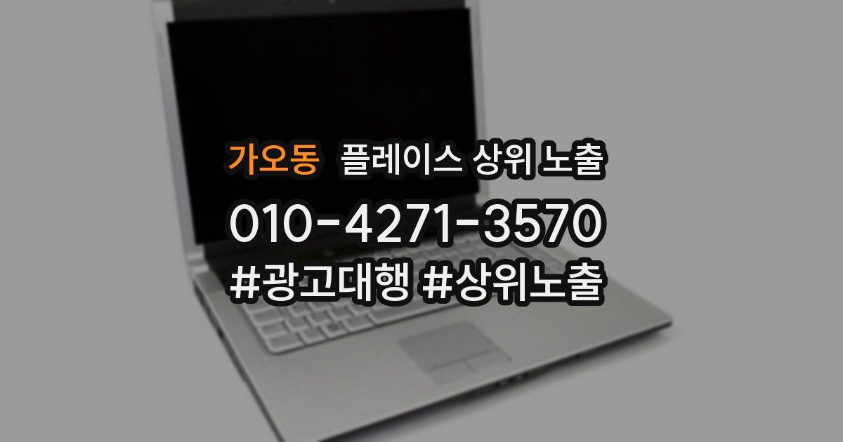 가오동 플레이스 상위 노출
