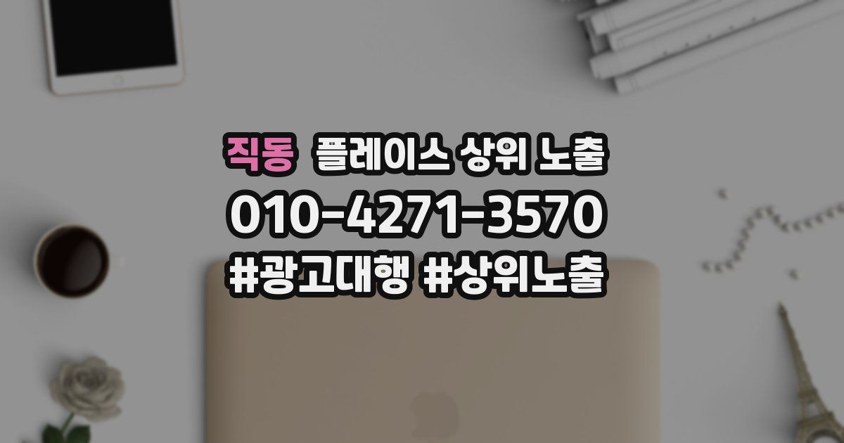 직동 플레이스 상위 노출