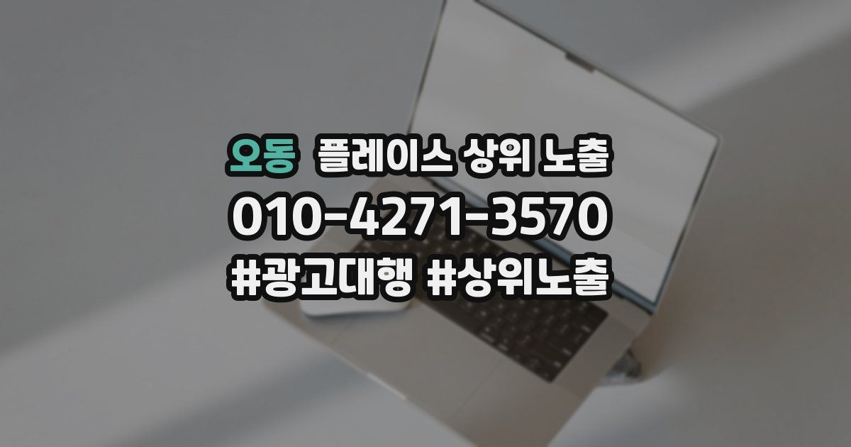 오동 플레이스 상위 노출
