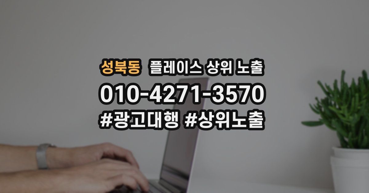 성북동 플레이스 상위 노출