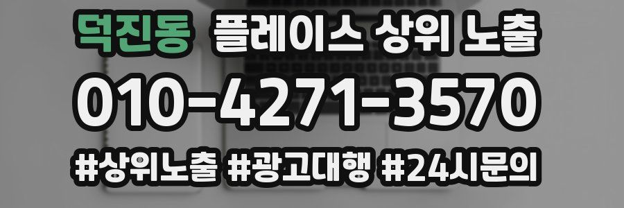 덕진동 플레이스 상위 노출