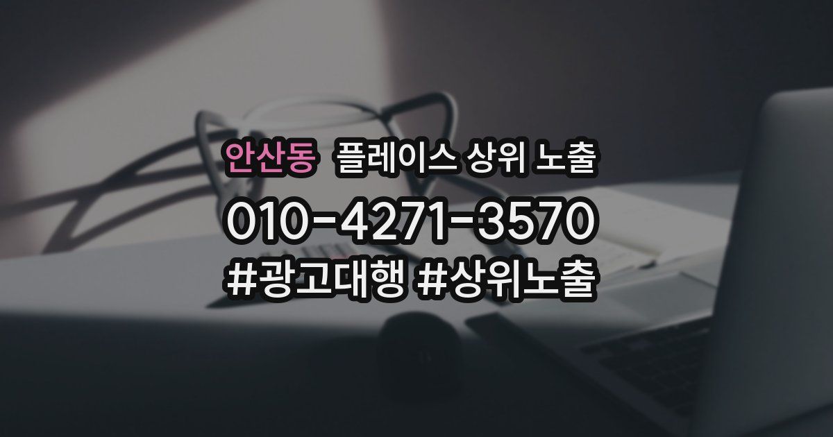 안산동 플레이스 상위 노출