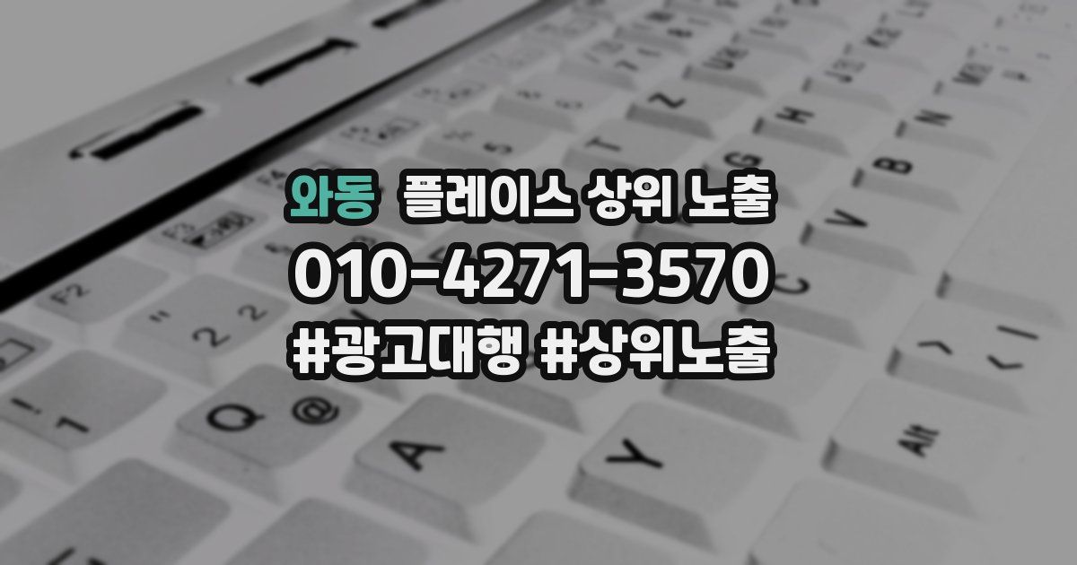 와동 플레이스 상위 노출