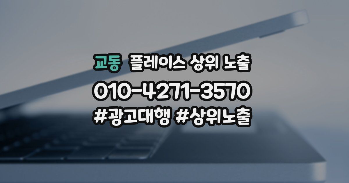 교동 플레이스 상위 노출