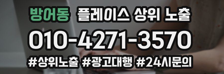 방어동 플레이스 상위 노출