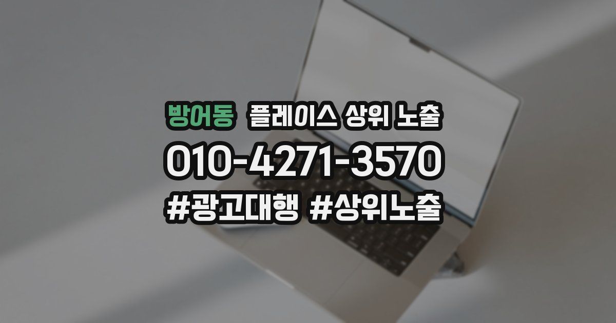 방어동 플레이스 상위 노출
