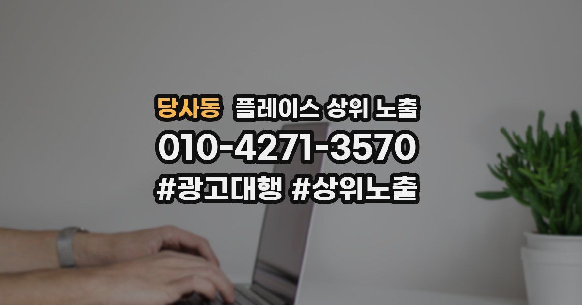 당사동 플레이스 상위 노출