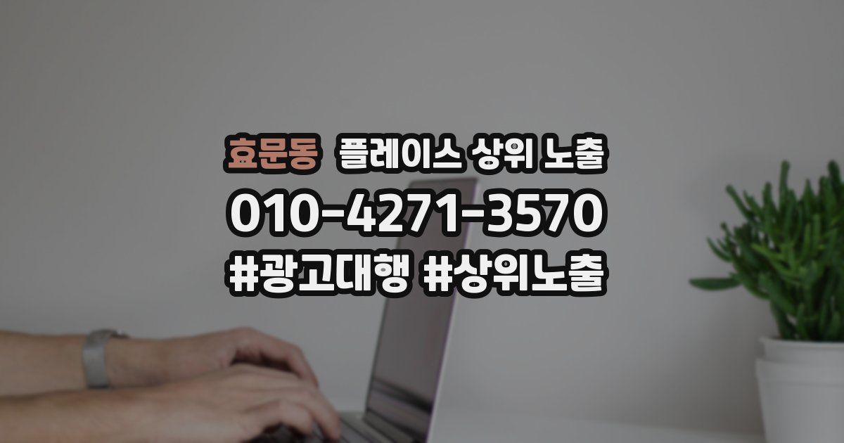 효문동 플레이스 상위 노출