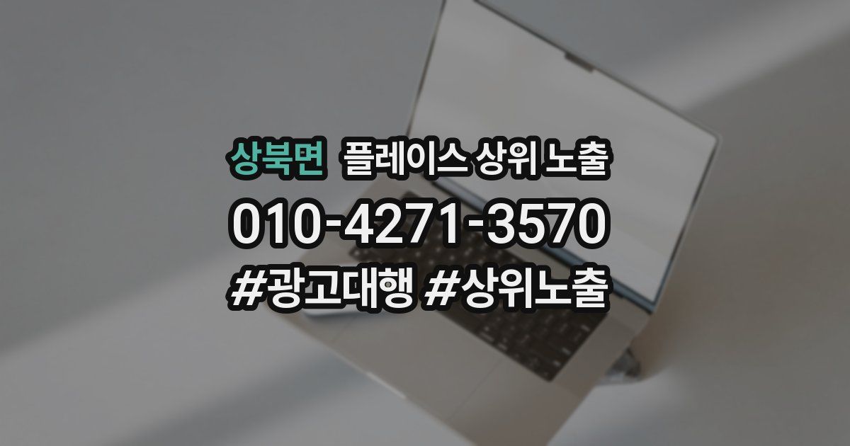 상북면 플레이스 상위 노출