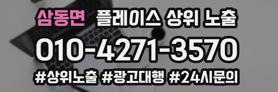 삼동면 플레이스 상위 노출