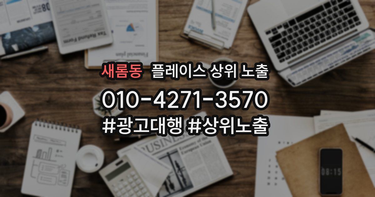 새롬동 플레이스 상위 노출