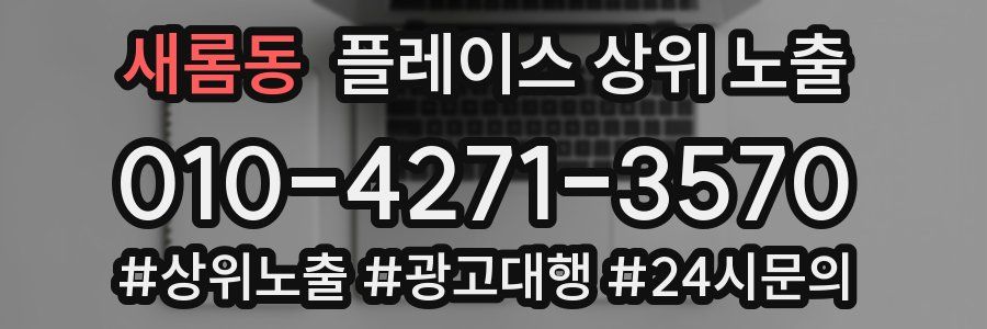 새롬동 플레이스 상위 노출
