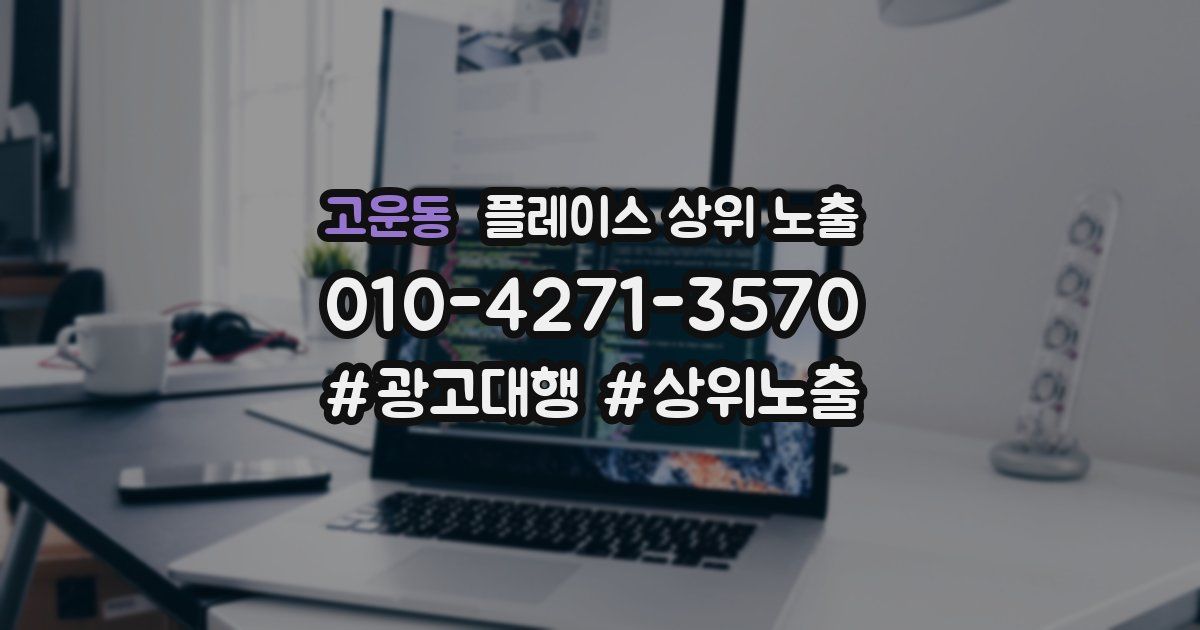 고운동 플레이스 상위 노출