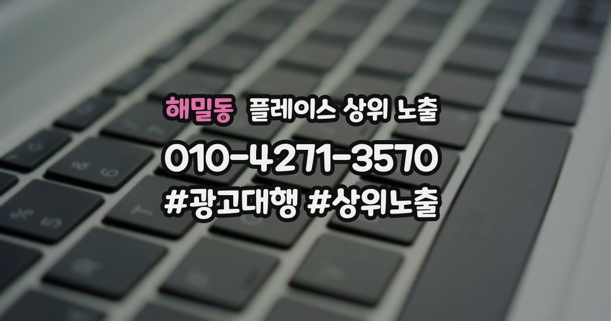 해밀동 플레이스 상위 노출