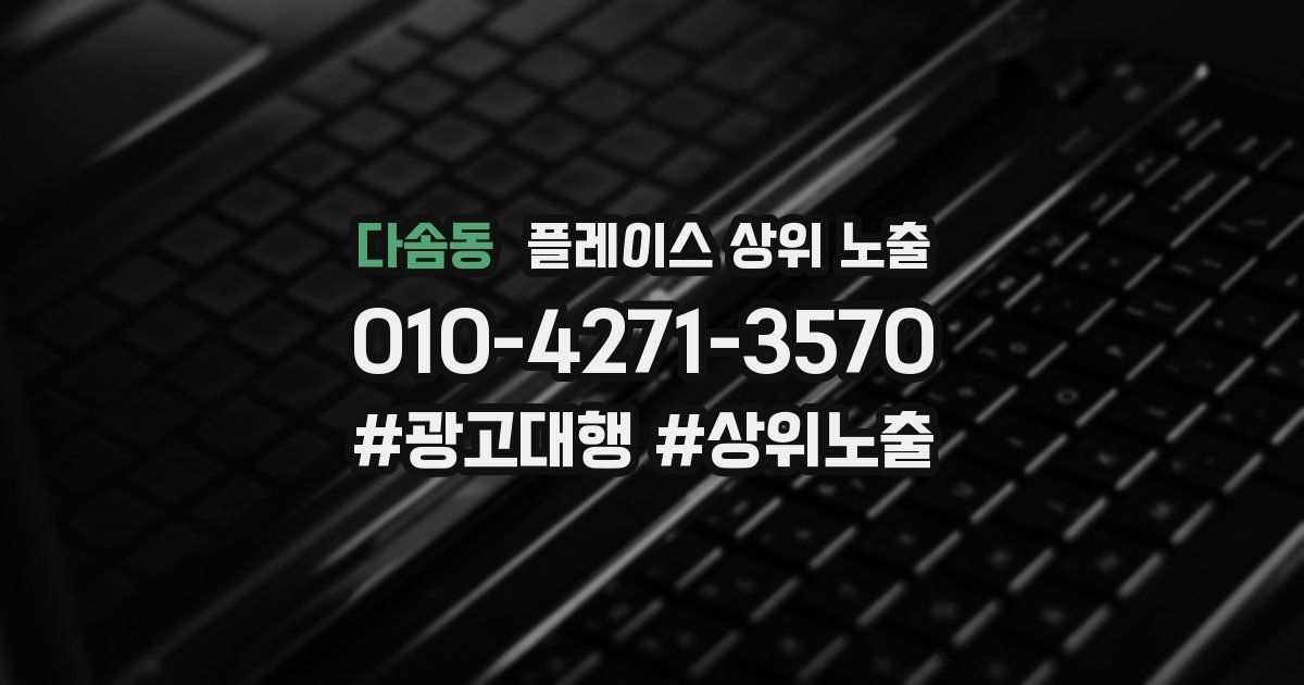 다솜동 플레이스 상위 노출
