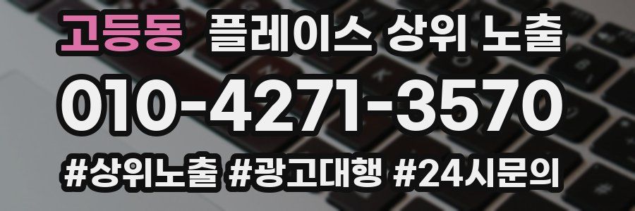 고등동 플레이스 상위 노출