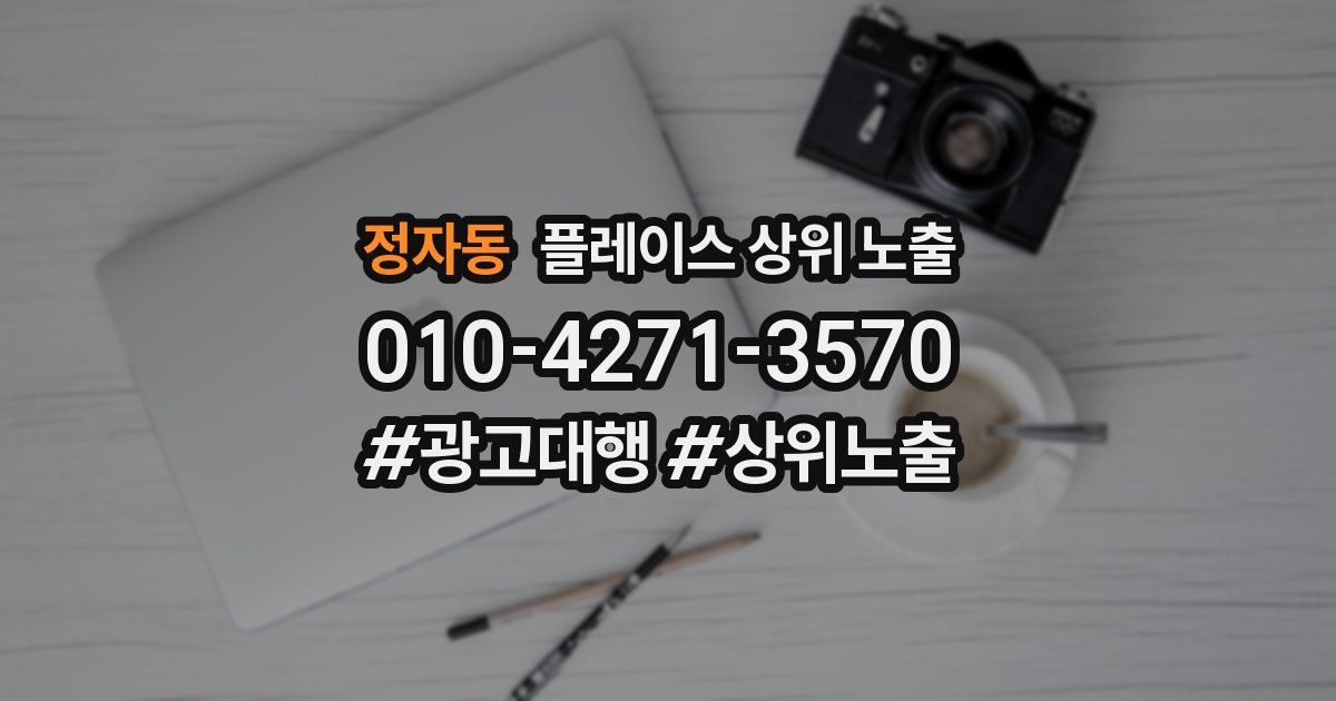 정자동 플레이스 상위 노출