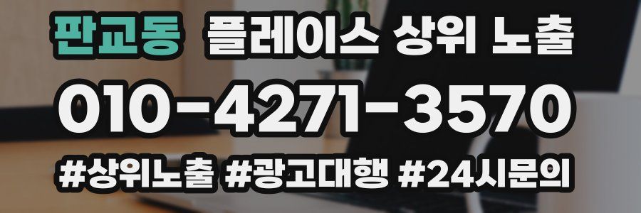 판교동 플레이스 상위 노출