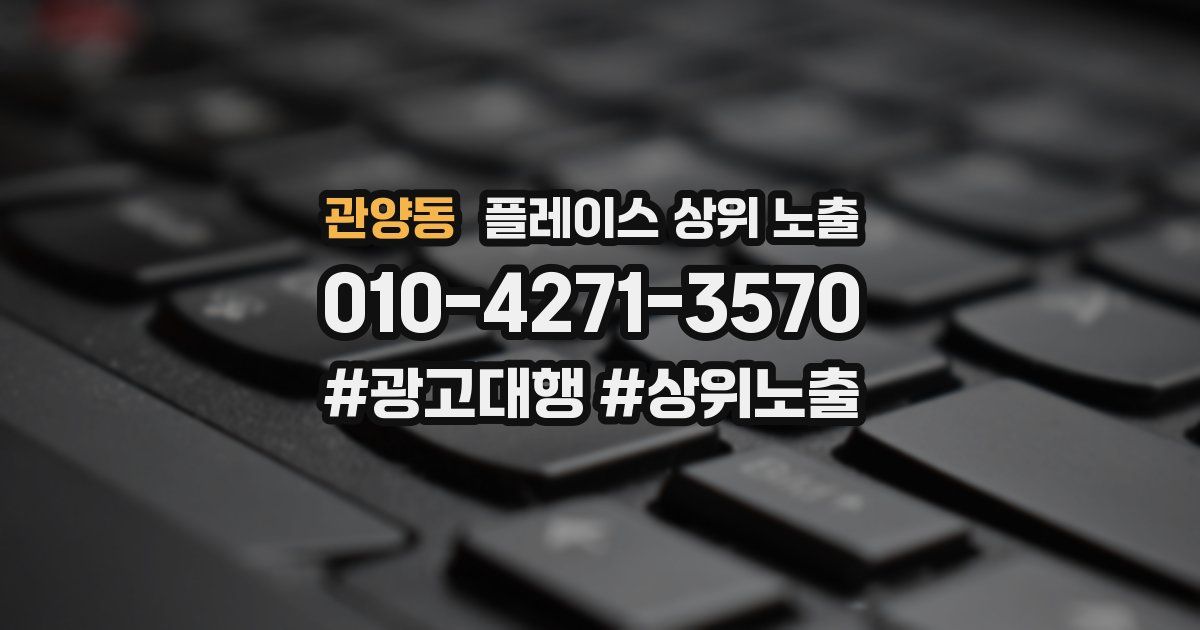 관양동 플레이스 상위 노출