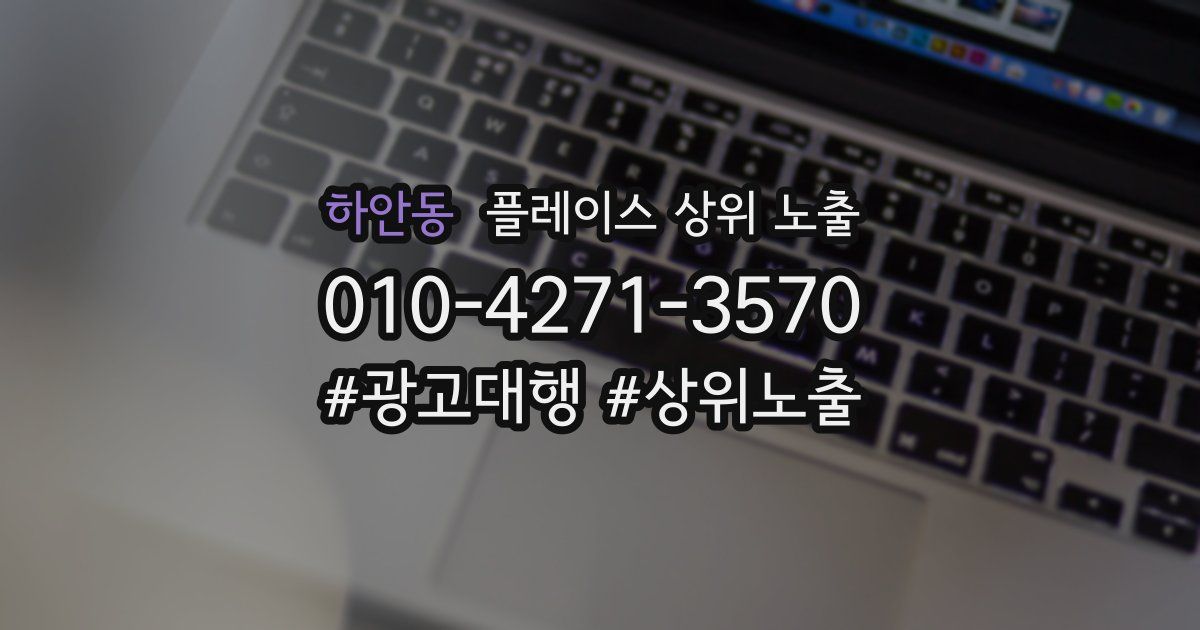 하안동 플레이스 상위 노출
