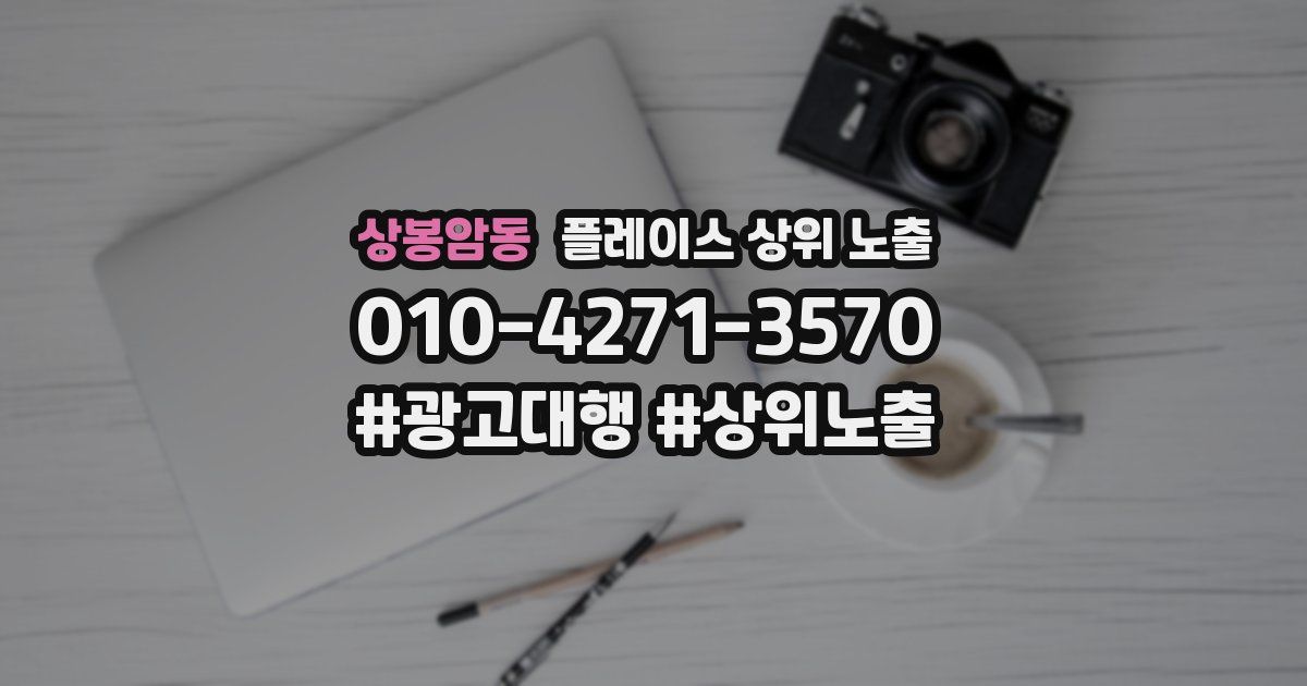 상봉암동 플레이스 상위 노출