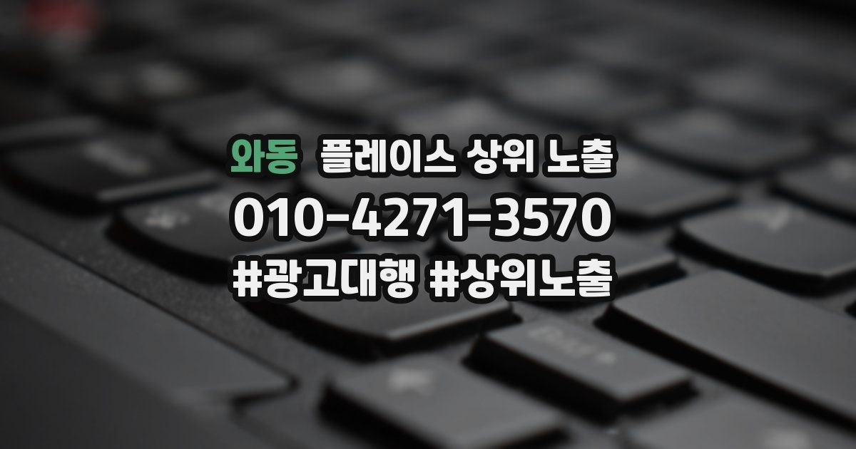 와동 플레이스 상위 노출