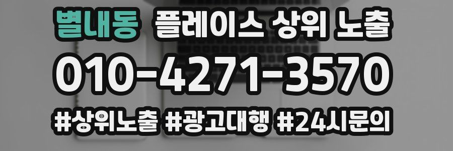 별내동 플레이스 상위 노출