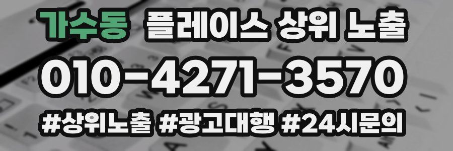 가수동 플레이스 상위 노출