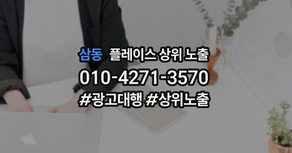 삼동 플레이스 상위 노출