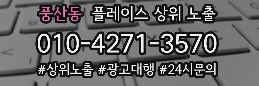 풍산동 플레이스 상위 노출