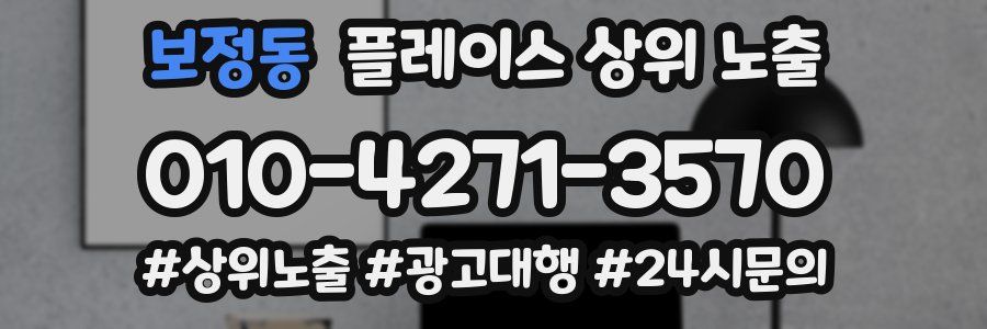 보정동 플레이스 상위 노출