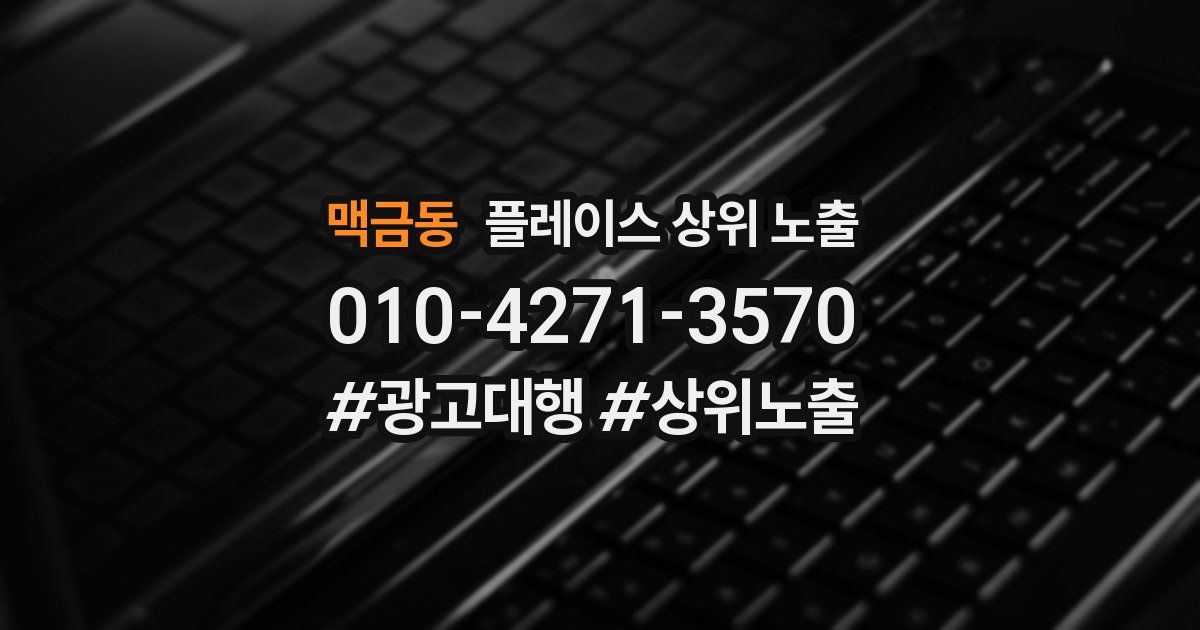 맥금동 플레이스 상위 노출