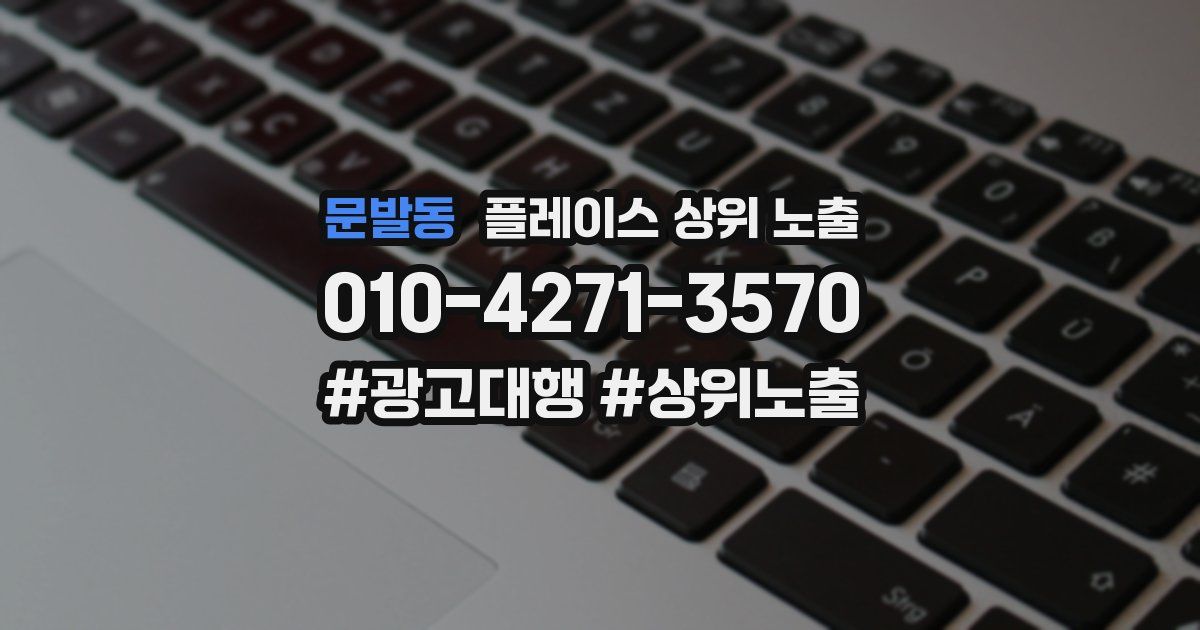 문발동 플레이스 상위 노출