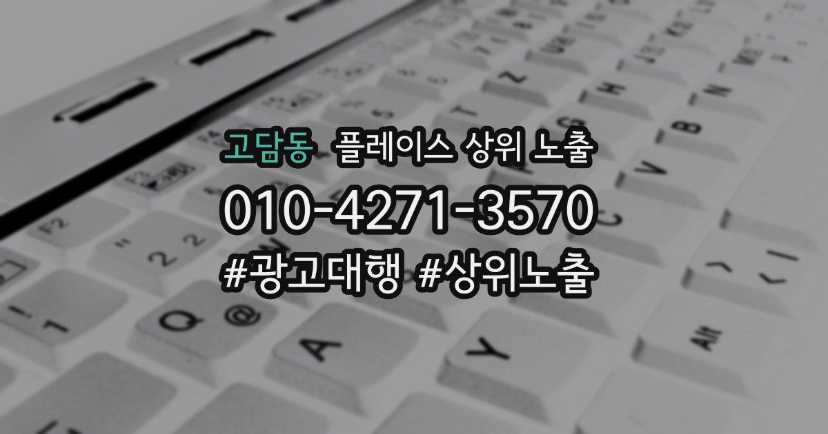 고담동 플레이스 상위 노출