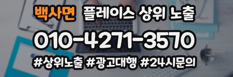 백사면 플레이스 상위 노출