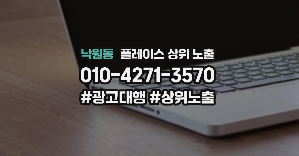 낙원동 플레이스 상위 노출