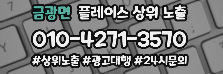 금광면 플레이스 상위 노출