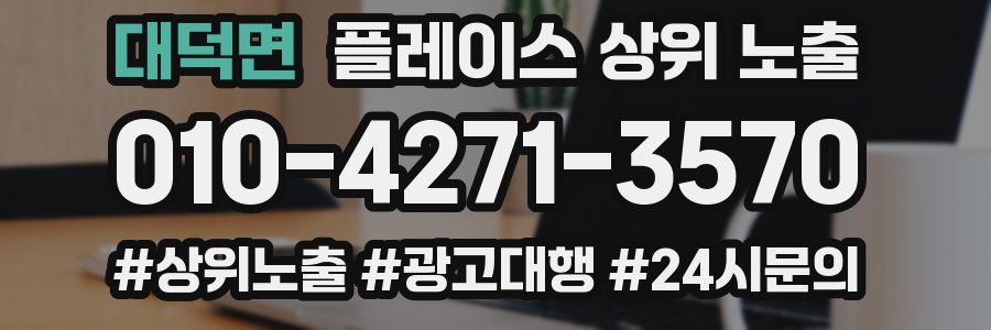 대덕면 플레이스 상위 노출