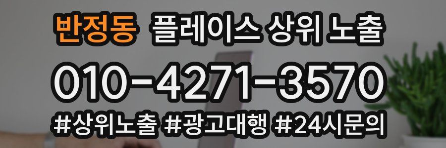 반정동 플레이스 상위 노출