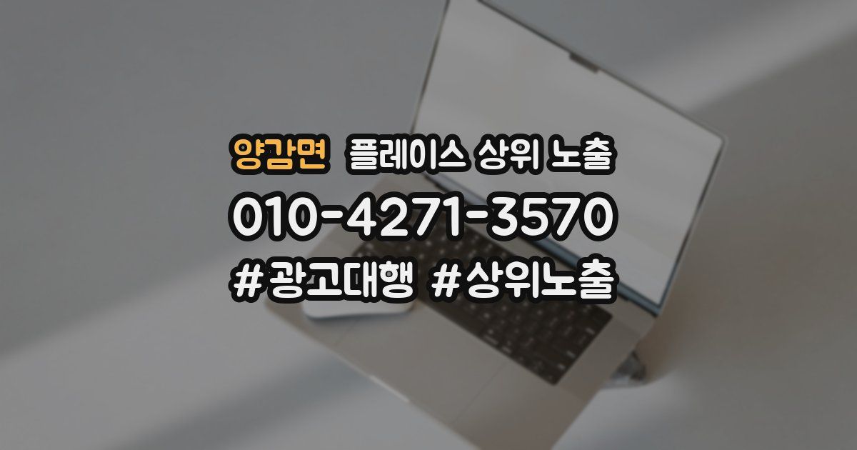 양감면 플레이스 상위 노출