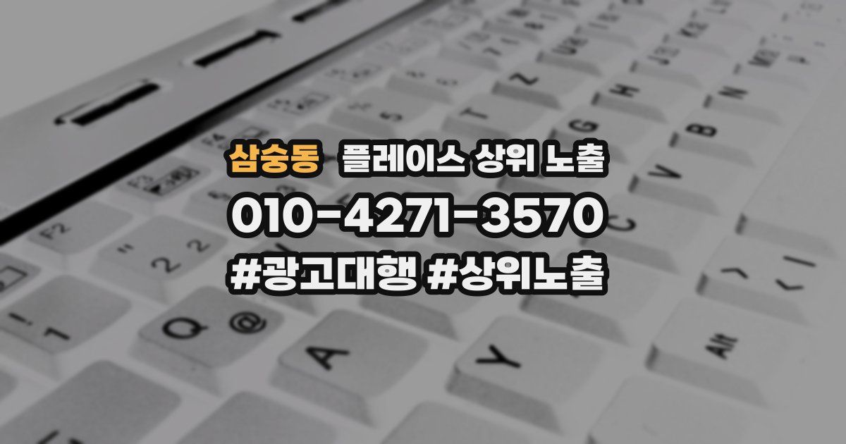 삼숭동 플레이스 상위 노출