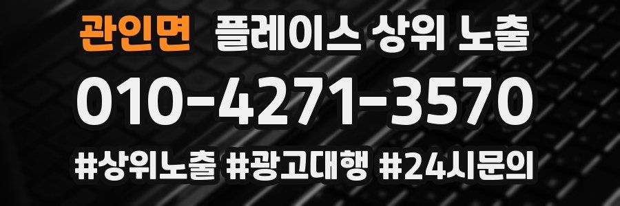 관인면 플레이스 상위 노출