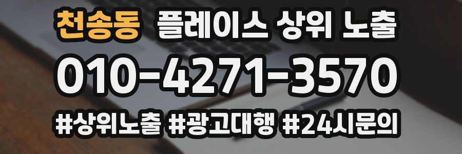 천송동 플레이스 상위 노출