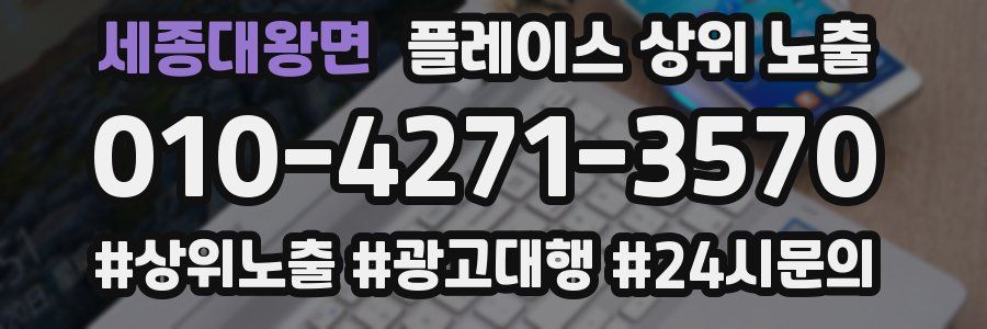 세종대왕면 플레이스 상위 노출