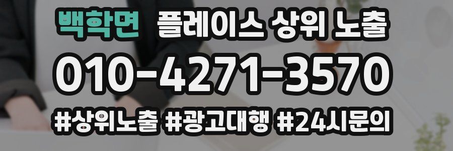 백학면 플레이스 상위 노출