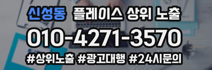신성동 플레이스 상위 노출
