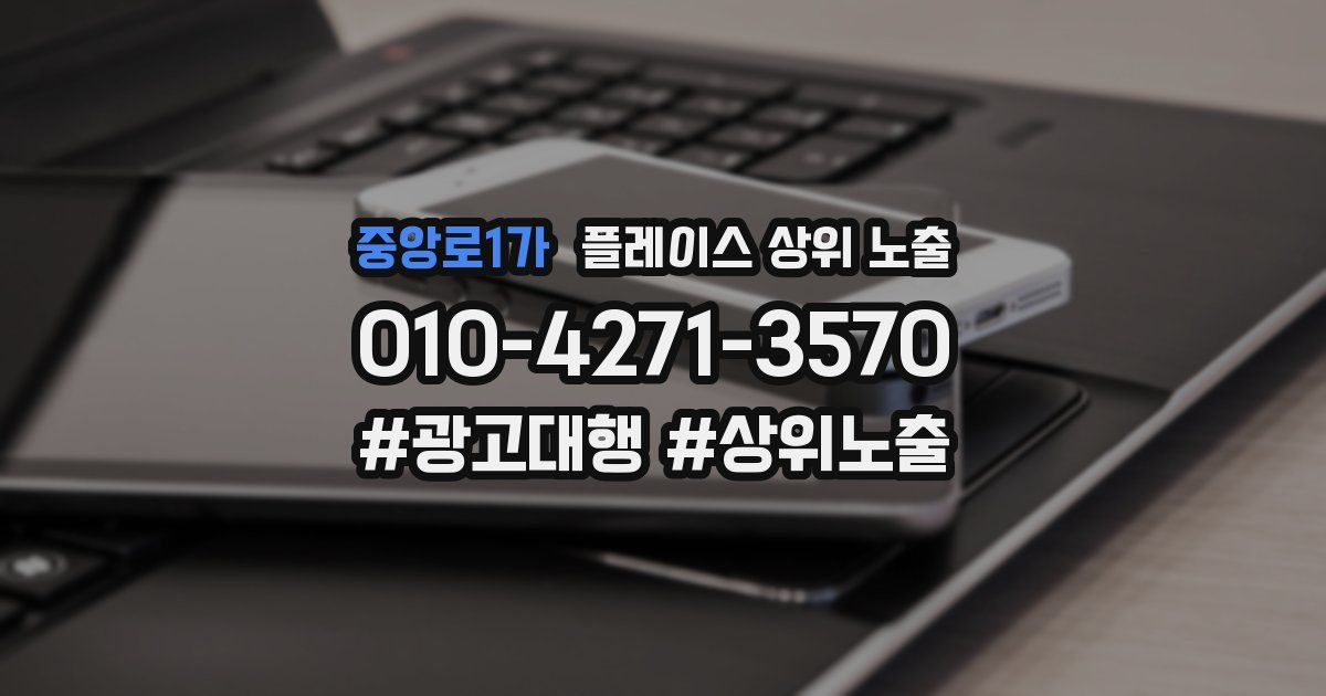 중앙로1가 플레이스 상위 노출